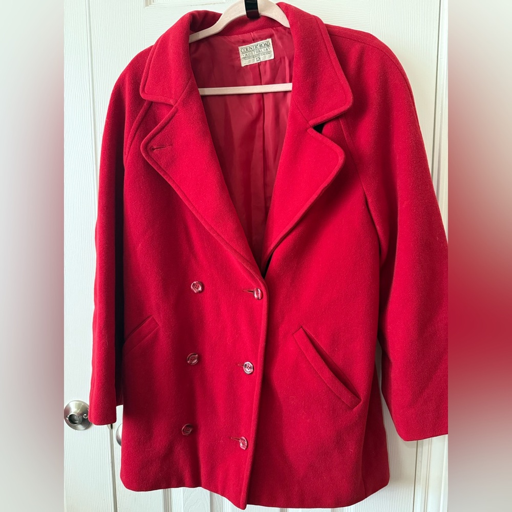Country Road Australia wool pea coat sz12 vintage